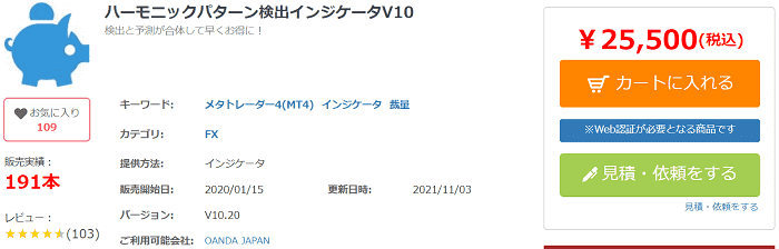 ハーモニックパターン検出インジケータV10